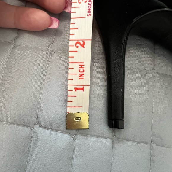 Karl Lagerfeld Black Heels with Rhinestone Buckles - Picture 2 of 6